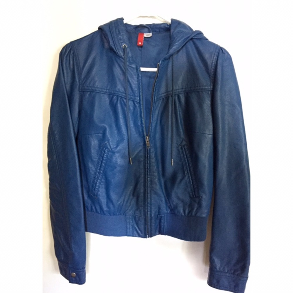Beautiful blue H&M faux leather jacket
